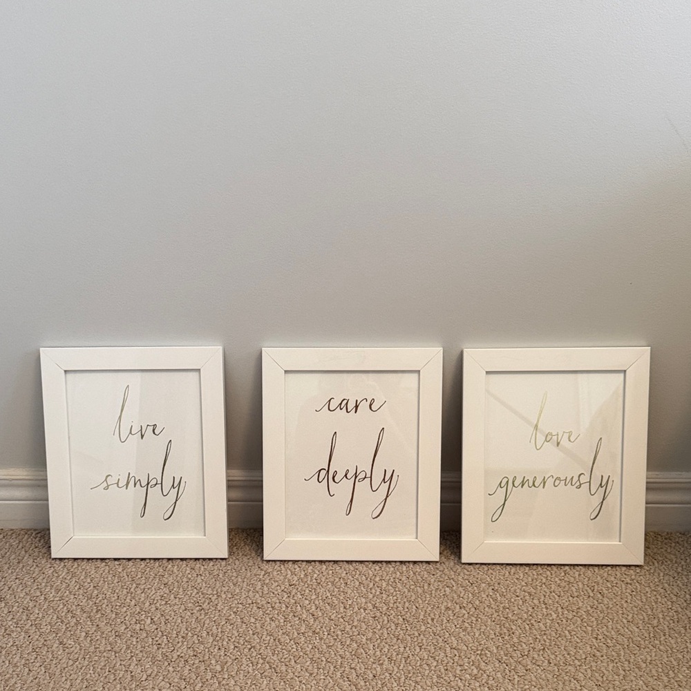 Set of Three Inspirational Framed Prints
